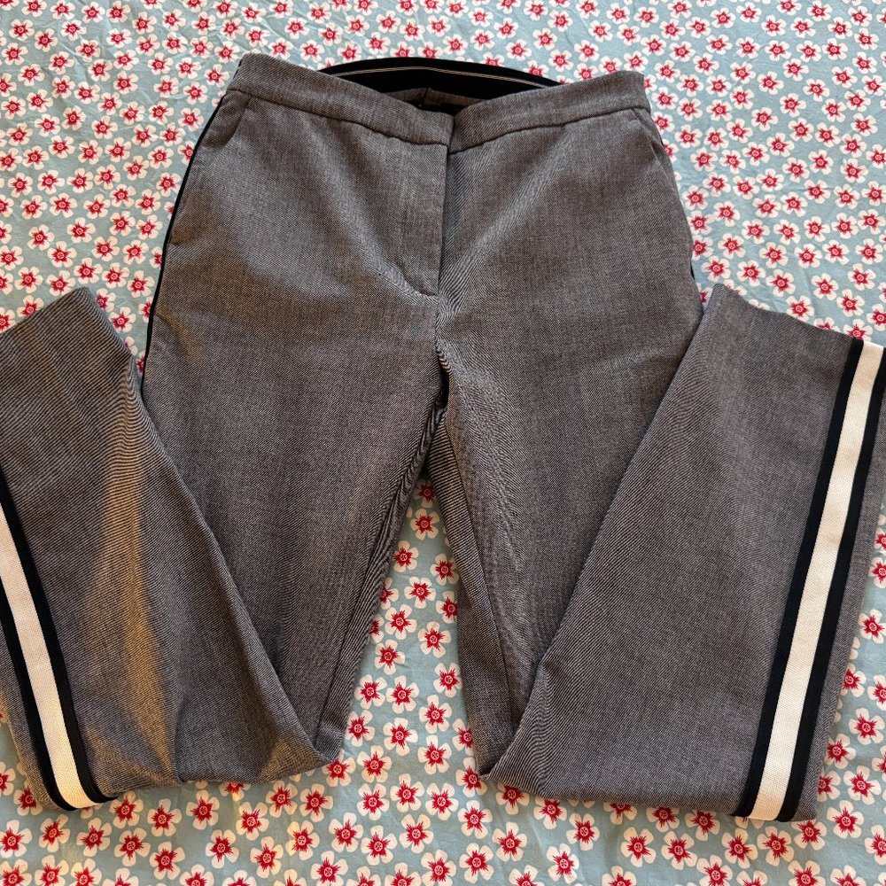 Zara Basics Stretch Ankle Slim Pants Trousers with Side Stripe EUC Size M (S)